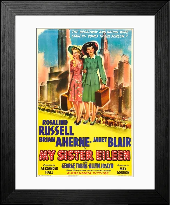 Framed Print : MY SISTER EILEEN, US poster, from left: Janet Blair, Rosalind Russell, Brian Aherne, 1941