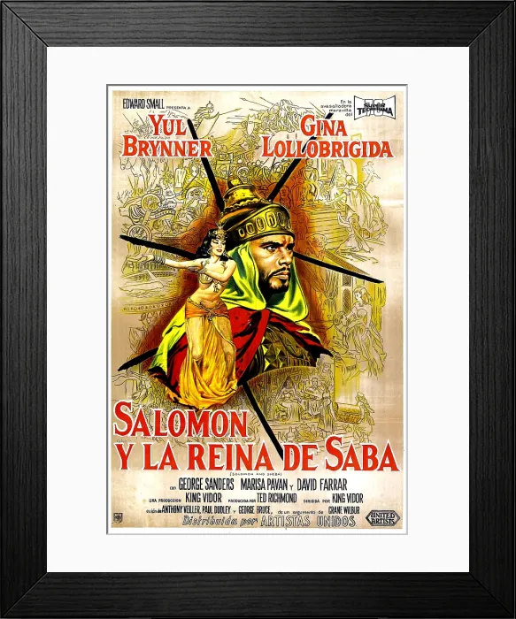 Framed Print : SOLOMON AND SHEBA, (aka SALOMON Y LA REINA DE SABA, Argentine poster, from left: Gina Lollobrigida, Yul Brynner, 1959) Framed Print : SOLOMON AND SHEBA, (aka SALOMON Y LA REINA DE SABA, Argentine poster, from left: Gina Lollobrigida, Yul Brynner, 1959)