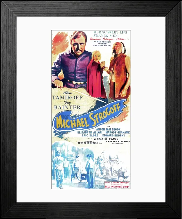 Framed Print : THE SOLDIER AND THE LADY, (aka MICHAEL STROGOFF), US re-release poster art, top from left: Akim Tamiroff, Elizabeth Allan, Constantine Romanoff; bottom far left: Anton Walbrook Framed Print : THE SOLDIER AND THE LADY, (aka MICHAEL STROGOFF), US re-release poster art, top from left: Akim Tamiroff, Elizabeth Allan, Constantine Romanoff; bottom far left: Anton Walbrook