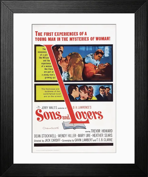 Framed Print : SONS AND LOVERS, US poster art, top insert: Dean Stockwell with Mary Ure and Heather Sears, 1960. TM & Copyright 20th Century Fox Film Corp