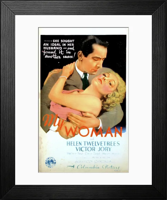Framed Print : MY WOMAN, from left: Victor Jory, Helen Twelvetrees on midget window card, 1933