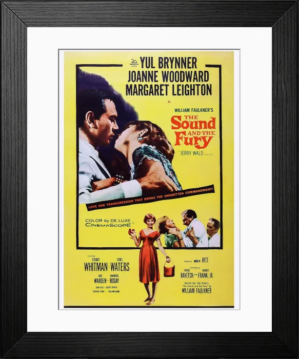 Framed Print : THE SOUND AND THE FURY, US poster art, top, from left: Yul Brynner, Joanne Woodward, 1959, TM & Copyright 20th Century Fox Film Corp