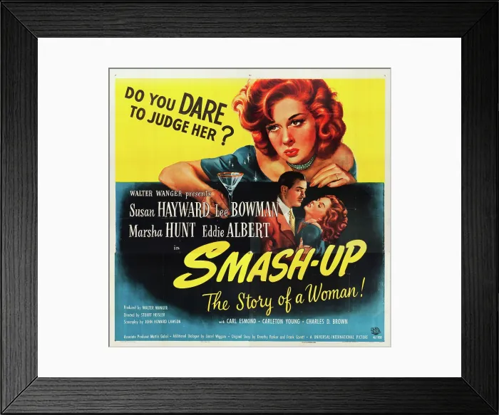 Framed Print : SMASH-UP, top: Susan Hayward, bottom l-r: Lee Bowman, Susan Hayward on poster art, 1947 Framed Print : SMASH-UP, top: Susan Hayward, bottom l-r: Lee Bowman, Susan Hayward on poster art, 1947