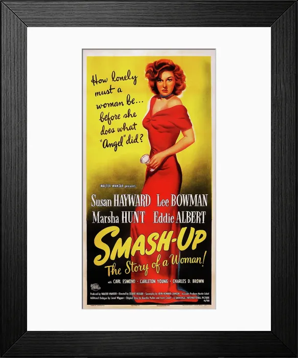 Framed Print : SMASH-UP: THE STORY OF A WOMAN, Susan Hayward on poster art, 1947 Framed Print : SMASH-UP: THE STORY OF A WOMAN, Susan Hayward on poster art, 1947