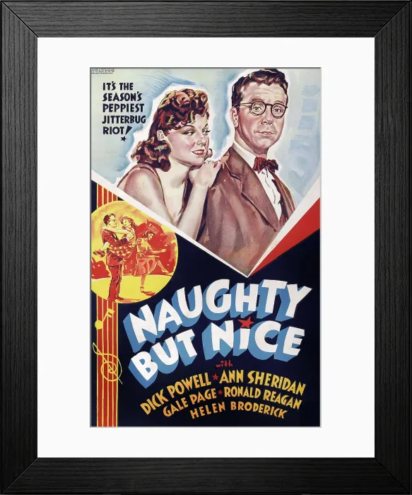 Framed Print : NAUGHTY BUT NICE, US poster art, from left: Ann Sheridan, Dick Powell, 1939 Framed Print : NAUGHTY BUT NICE, US poster art, from left: Ann Sheridan, Dick Powell, 1939