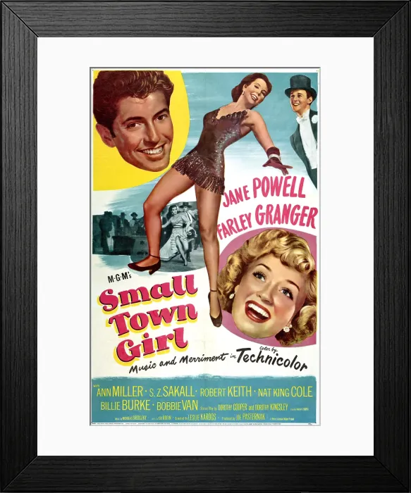 Framed Print : SMALL TOWN GIRL, top from left: Farley Granger, Ann Miller, Bobby Van; from bottom far right: Jane Powell, 1953 Framed Print : SMALL TOWN GIRL, top from left: Farley Granger, Ann Miller, Bobby Van; from bottom far right: Jane Powell, 1953