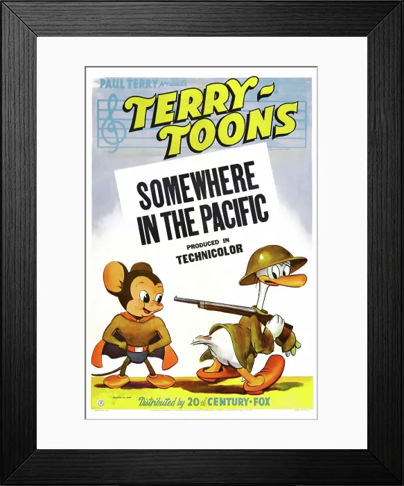 Framed Print : SOMEWHERE IN THE PACIFIC, US poster, far left: Mighty Mouse, 1943. TM & Copyright 20th Century Fox Film Corp. / courtesy Everett Collection
