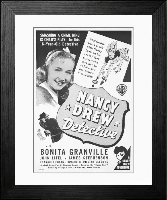 Framed Print : NANCY DREW - DETECTIVE, US ad art, Bonita Granville, 1938