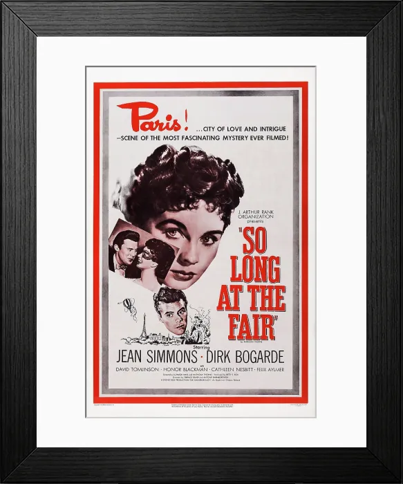 Framed Print : SO LONG AT THE FAIR, US poster art, Dirk Bogarde, Jean Simmons, 1950 Framed Print : SO LONG AT THE FAIR, US poster art, Dirk Bogarde, Jean Simmons, 1950