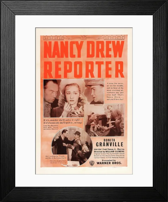Framed Print : NANCY DREW...REPORTER, top center: Bonita Granville on US poster art, 1939