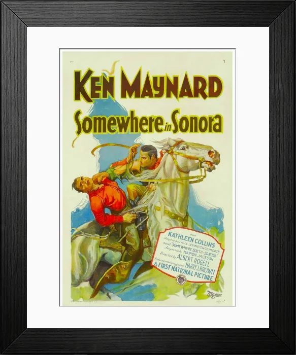 Framed Print : SOMEWHERE IN SONORA, Ken Maynard (right), 1927