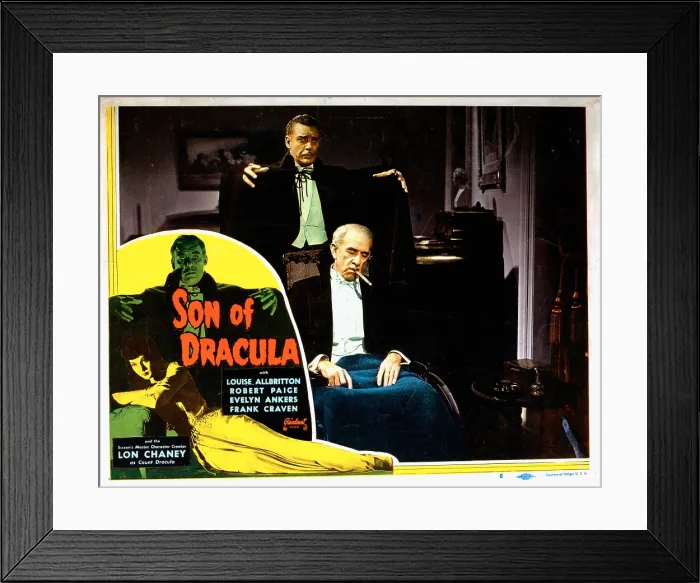 Framed Print : SON OF DRACULA, Lon Chaney, Jr. George Irving, (inset: Louise Allbritton), 1943
