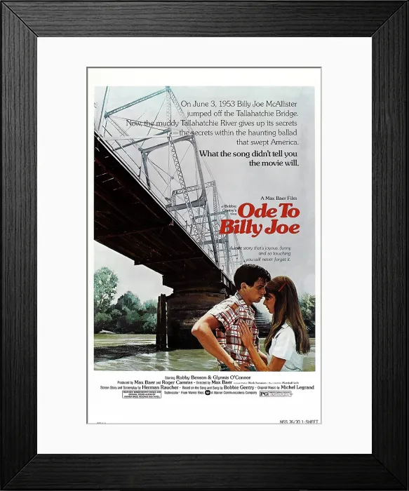 Framed Print : ODE TO BILLY JOE, l-r: Robby Benson, Glynnis O'Connor on poster art, 1976