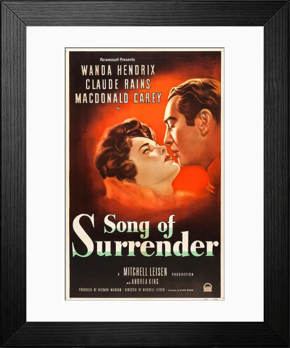 Framed Print : SONG OF SURRENDER, US poster, from left: Macdonald Carey, Wanda Hendrix, 1949 Framed Print : SONG OF SURRENDER, US poster, from left: Macdonald Carey, Wanda Hendrix, 1949