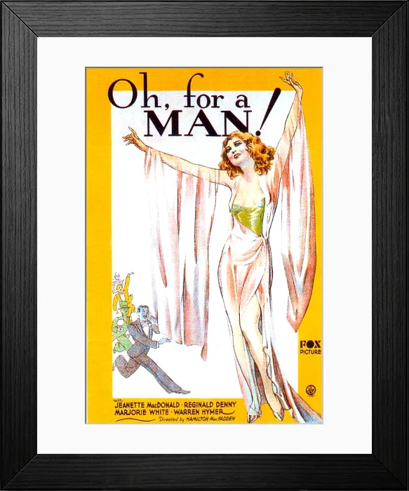Framed Print : OH, FOR A MAN!, US poster, Jeanette MacDonald, 1930. TM & Copyright 20th Century Fox Film Corp. / courtesy Everett Collection