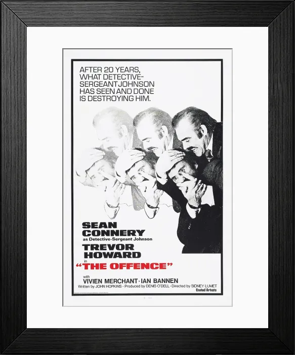 Framed Print : THE OFFENCE, US poster, from left: Ian Bannen, Sean Connery, 1972