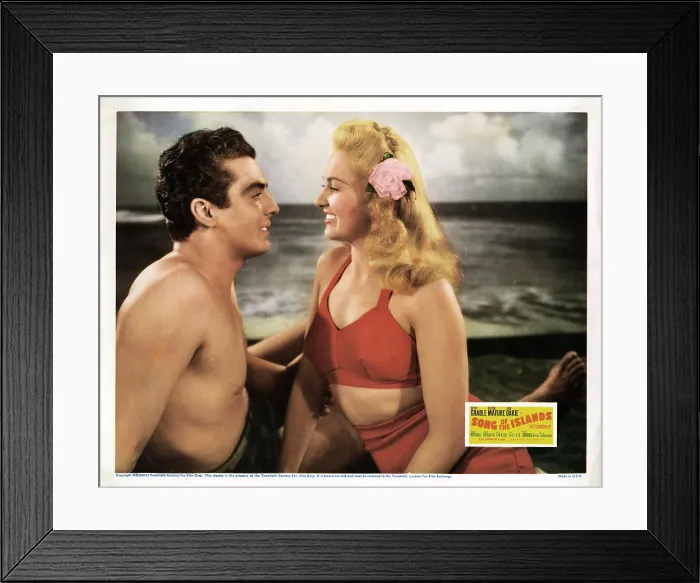 Framed Print : SONG OF THE ISLANDS, from right, Betty Grable, Victor Mature, 1942, TM and Copyright20th Century Fox,  / Courtesy: Everett Collection