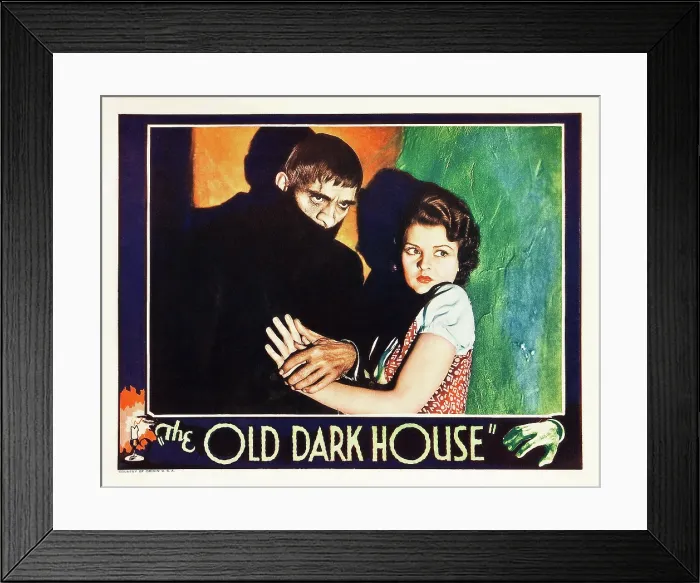Framed Print : THE OLD DARK HOUSE, l-r: Boris Karloff, Lilian Bond on lobbycard, 1932 Framed Print : THE OLD DARK HOUSE, l-r: Boris Karloff, Lilian Bond on lobbycard, 1932