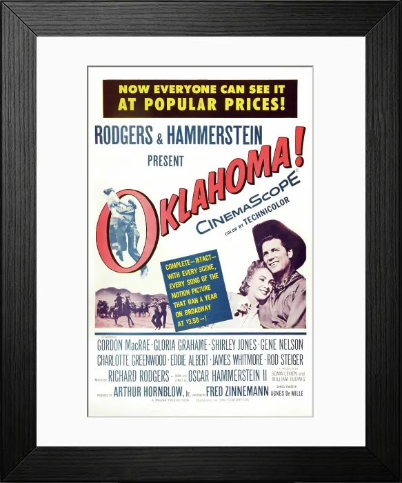 Framed Print : OKLAHOMA!, US poster art, Shirley Jones, Gordon MacRae, 1955. TM & Copyright 20th Century-Fox Film Corp. All rights reserved /  courtesy Everett Collection