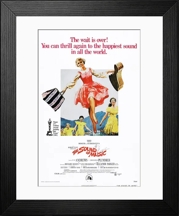 Framed Print : THE SOUND OF MUSIC, center: Julie Andrews on 1973 poster art, 1965, TM and Copyright 20th Century Fox Film Corp. All rights reserved. / courtesy Everett Collection