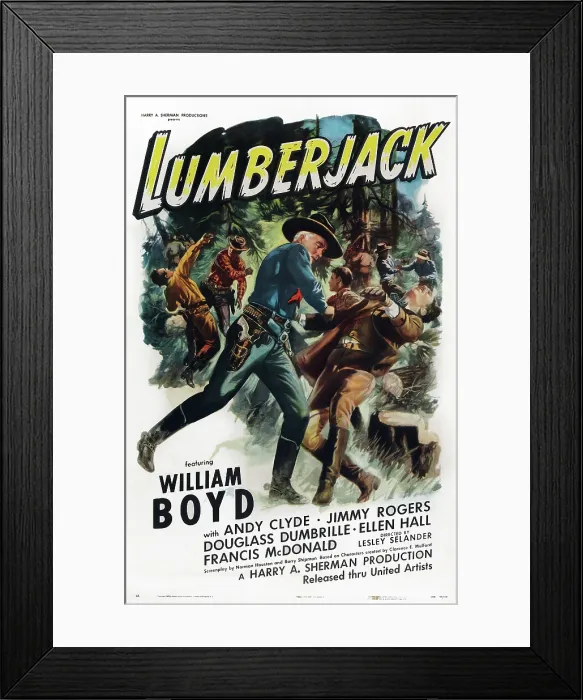 Framed Print : LUMBERJACK, left: William Boyd as Hopalong Cassidy, 1944