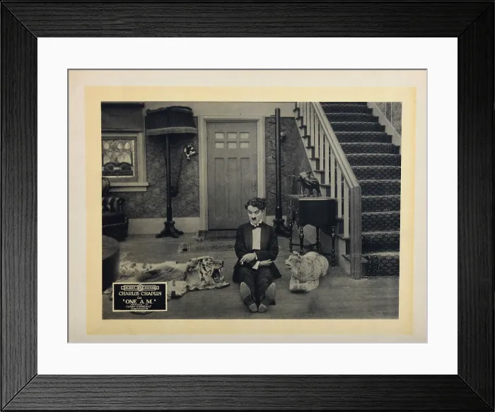 Framed Print : ONE A.M. US lobbycard, Charlie Chaplin 1916 Framed Print : ONE A.M. US lobbycard, Charlie Chaplin 1916