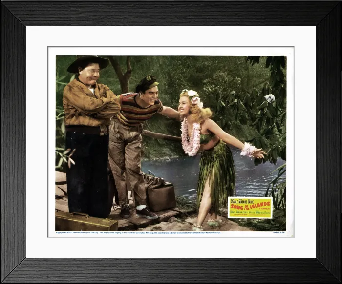 Framed Print : SONG OF THE ISLANDS, from right: Jack Oakie, Victor Mature, Betty Grable, 1942. TM and Copyright 20th Century Fox Film Corp. All rights reserved / Courtesy: Everett Collection