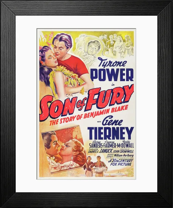 Framed Print : SON OF FURY: The Story of Benjamin Blake, top from left: Gene Tierney, Tyrone Power, 1942. TM and copyright 20th Century Fox Film Corp Framed Print : SON OF FURY: The Story of Benjamin Blake, top from left: Gene Tierney, Tyrone Power, 1942. TM and copyright 20th Century Fox Film Corp