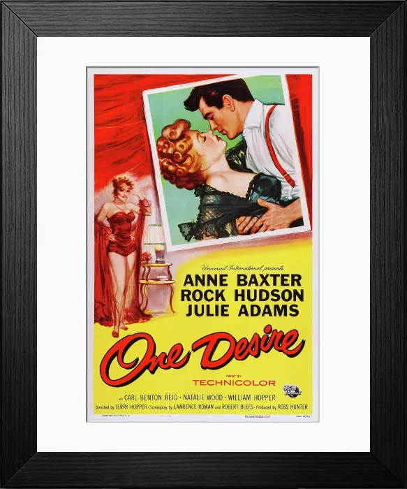 Framed Print : ONE DESIRE, US poster art, from left: Anne Baxter, Rock Hudson, 1955 Framed Print : ONE DESIRE, US poster art, from left: Anne Baxter, Rock Hudson, 1955