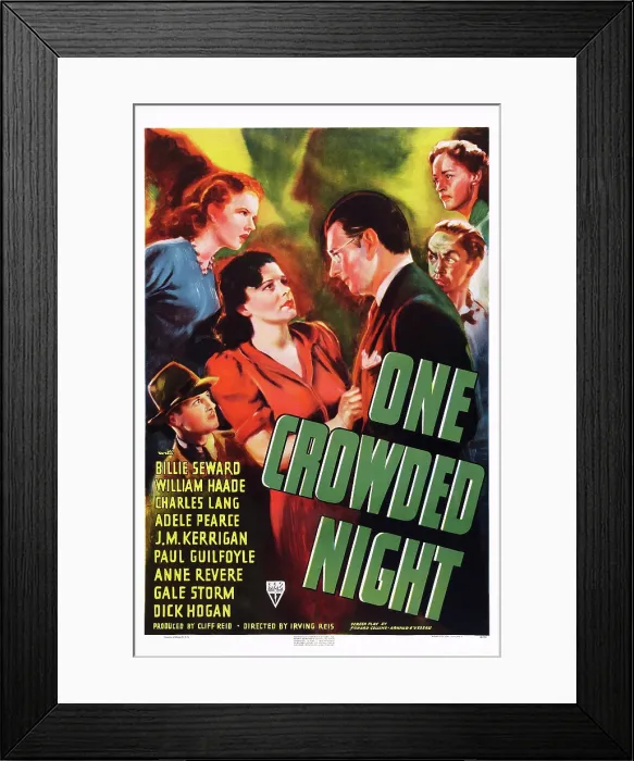 Framed Print : ONE CROWDED NIGHT, US poster art, top left: Gale Storm; bottom left: Gaylord Pendleton; second left: Billie Seward; second right: Paul Guilfoyle, top right: Anne Revere, 1940 Framed Print : ONE CROWDED NIGHT, US poster art, top left: Gale Storm; bottom left: Gaylord Pendleton; second left: Billie Seward; second right: Paul Guilfoyle, top right: Anne Revere, 1940