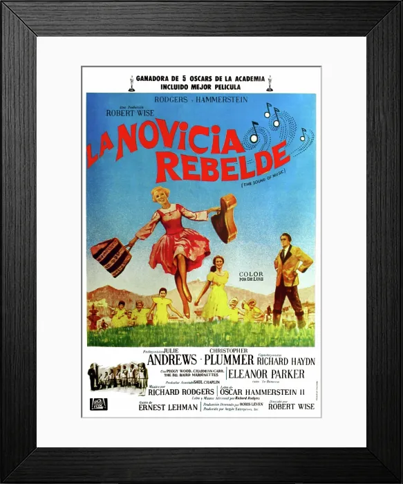 Framed Print : THE SOUND OF MUSIC (aka LA NOVICIA REBELDE), Julie Andrews, Christopher Plummer, (Argentinian Poster Art), 1965. TM and Copyright 20th Century Fox Film Corp. All rights reserved