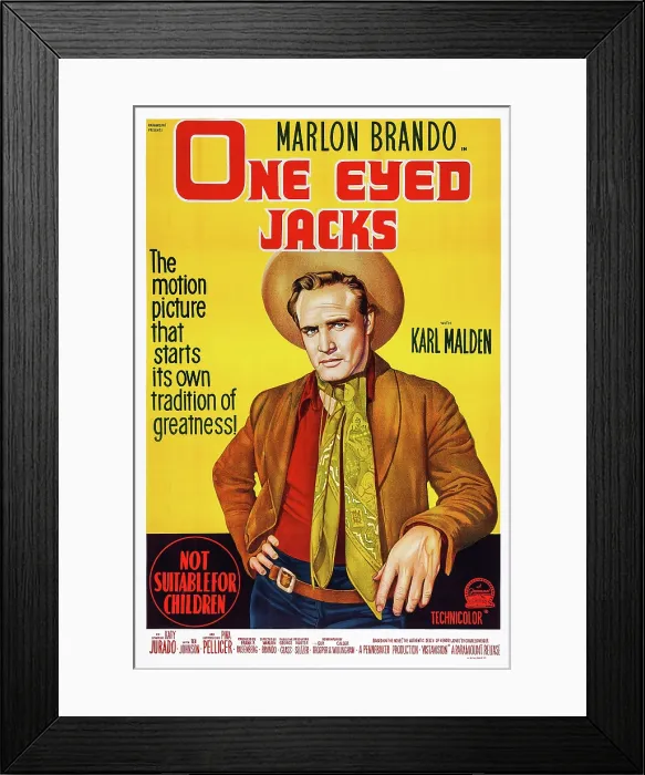 Framed Print : ONE-EYED JACKS, US poster art, Marlon Brando, 1961