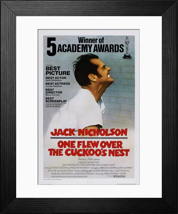 Framed Print : ONE FLEW OVER THE CUCKOO'S NEST, US poster, Jack Nicholson, 1975