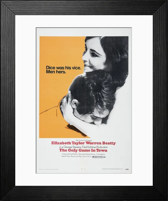 Framed Print : THE ONLY GAME IN TOWN, US poster art, from left: Warren Beatty, Elizabeth Taylor, 1970. TM and Copyright 20th Century Fox Film Corp