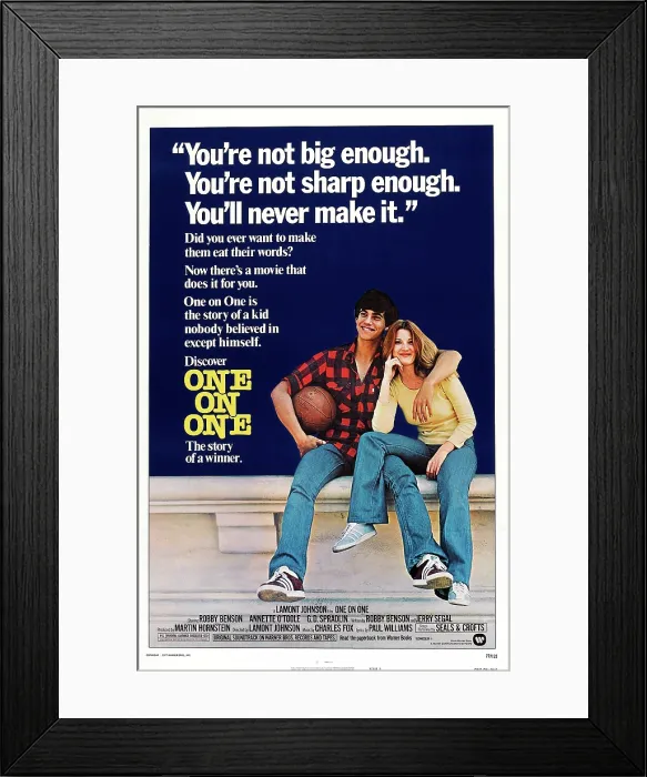 Framed Print : ONE ON ONE, l-r: Robby Benson, Annette O'Toole on poster art, 1977