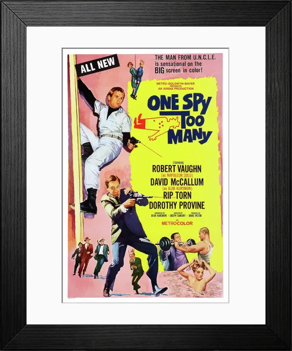 Framed Print : ONE SPY TOO MANY, US poster art, from top: David McCallum, Robert Vaughn, 1966 Framed Print : ONE SPY TOO MANY, US poster art, from top: David McCallum, Robert Vaughn, 1966