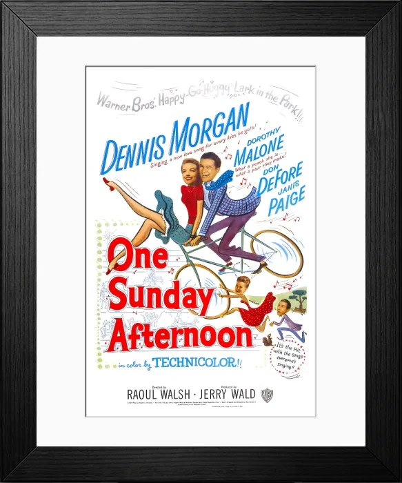 Framed Print : ONE SUNDAY AFTERNOON, US poster, center from left: Dorothy Malone, Dennis Morgan, bottom right from left: Janis Paige, Don DeFore, 1948 Framed Print : ONE SUNDAY AFTERNOON, US poster, center from left: Dorothy Malone, Dennis Morgan, bottom right from left: Janis Paige, Don DeFore, 1948