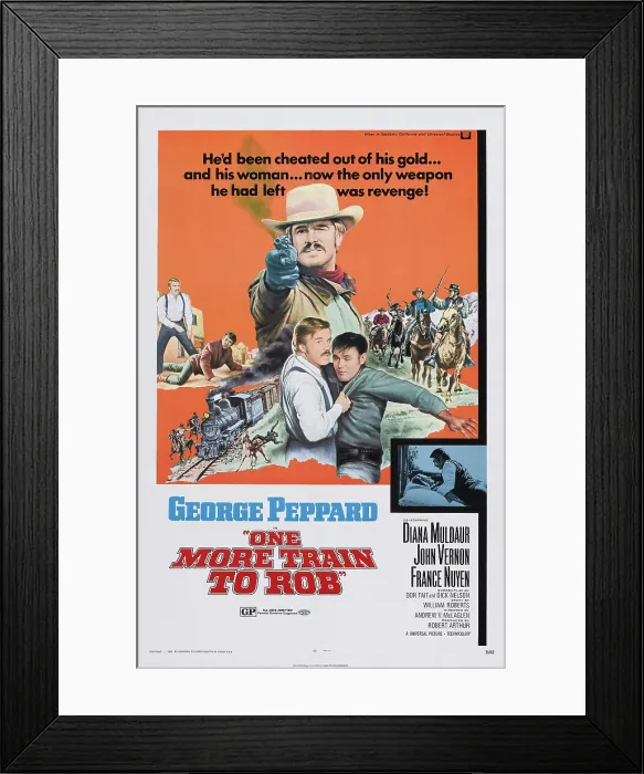 Framed Print : ONE MORE TRAIN TO ROB, US poster art, center: George Peppard, 1971