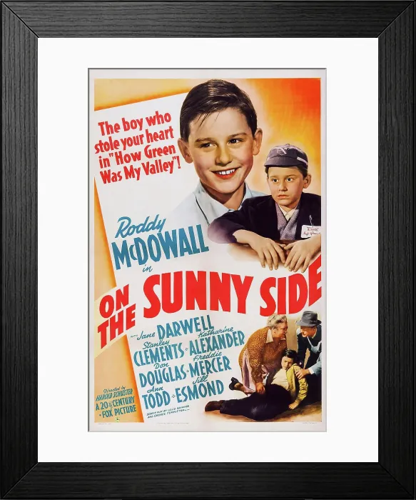 Framed Print : ON THE SUNNY SIDE, US poster art, top: Roddy McDowall; bottom: Jane Darwell, Roddy McDowall, Donald Douglas, 1942. TM & copyright 20th Century Fox Film Corp Framed Print : ON THE SUNNY SIDE, US poster art, top: Roddy McDowall; bottom: Jane Darwell, Roddy McDowall, Donald Douglas, 1942. TM & copyright 20th Century Fox Film Corp