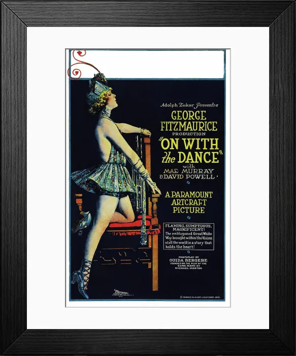 Framed Print : ON WITH THE DANCE, Mae Murray on window card, 1920 Framed Print : ON WITH THE DANCE, Mae Murray on window card, 1920