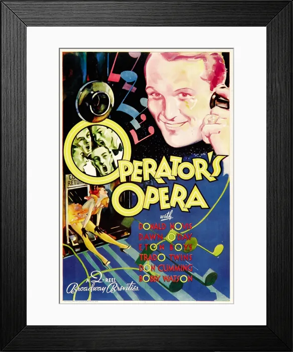 Framed Print : OPERATOR'S OPERA, top: Donald Novis, 1932 Framed Print : OPERATOR'S OPERA, top: Donald Novis, 1932