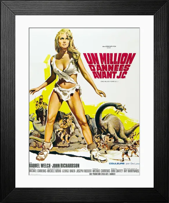 Framed Print : ONE MILLION YEARS B.C. (aka UN MILLION D'ANNEES AVANT JC), Raquel Welch on French poster art, 1966, TM and Copyright 20th Century Fox Film Corp Framed Print : ONE MILLION YEARS B.C. (aka UN MILLION D'ANNEES AVANT JC), Raquel Welch on French poster art, 1966, TM and Copyright 20th Century Fox Film Corp