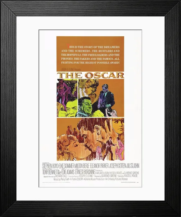 Framed Print : THE OSCAR, US poster art, top left inset: Ernest Borgnine; top right inset: Tony Bennett, Elke Sommer, Joseph Cotten, 1966 Framed Print : THE OSCAR, US poster art, top left inset: Ernest Borgnine; top right inset: Tony Bennett, Elke Sommer, Joseph Cotten, 1966
