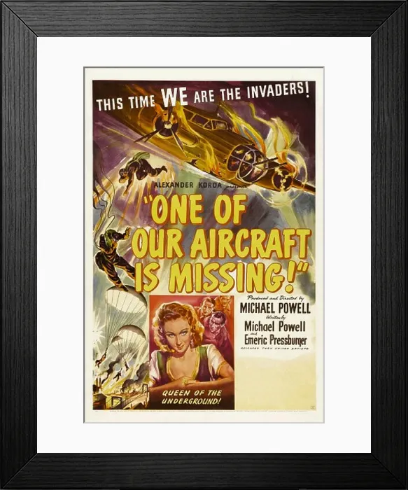 : ONE OF OUR AIRCRAFT IS MISSING, bottom insert from left: Googie Withers, Hugh Burden, Bernard Miles, Eric Portman, 1942 : ONE OF OUR AIRCRAFT IS MISSING, bottom insert from left: Googie Withers, Hugh Burden, Bernard Miles, Eric Portman, 1942