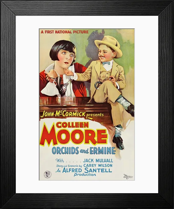 Framed Print : ORCHIDS AND ERMINE, l-r: Colleen Moore, Mickey Rooney on poster art, 1927 Framed Print : ORCHIDS AND ERMINE, l-r: Colleen Moore, Mickey Rooney on poster art, 1927