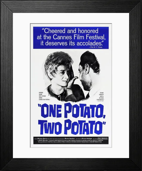 Framed Print : ONE POTATO, TWO POTATO, US poster art, from left: Barbara Barrie, Bernie Hamilton, 1964 Framed Print : ONE POTATO, TWO POTATO, US poster art, from left: Barbara Barrie, Bernie Hamilton, 1964