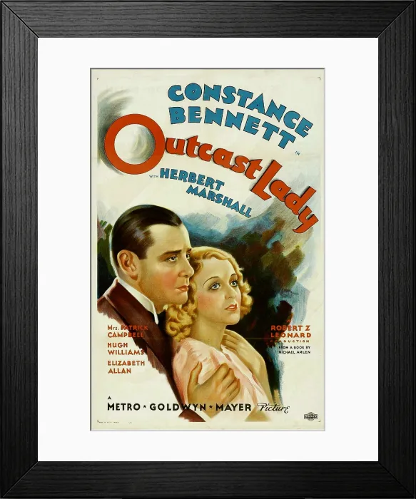 Framed Print : OUTCAST LADY, from left: Herbert Marshall, Constance Bennett, 1934
