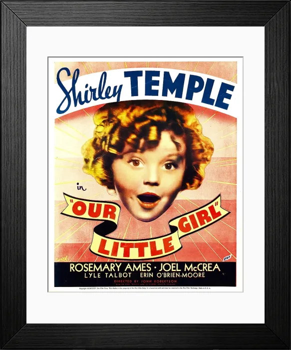 Framed Print : OUR LITTLE GIRL, Shirley Temple on window card, 1935, TM and Copyright 20th Century Fox Film Corp. All rights reserved. / courtesy Everett Collection Framed Print : OUR LITTLE GIRL, Shirley Temple on window card, 1935, TM and Copyright 20th Century Fox Film Corp. All rights reserved. / courtesy Everett Collection