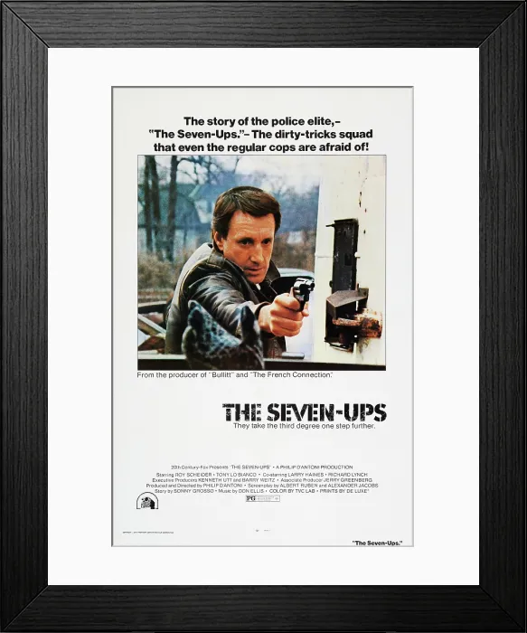 Framed Print : THE SEVEN-UPS, Roy Scheider on poster art, 1973. TM and Copyright 20th Century Fox Film Corp. All rights reserved. / courtesy Everett Collection