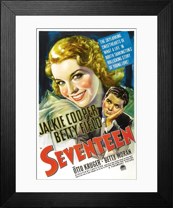 Framed Print : SEVENTEEN, US poster, Betty Field, Jackie Cooper, 1940
